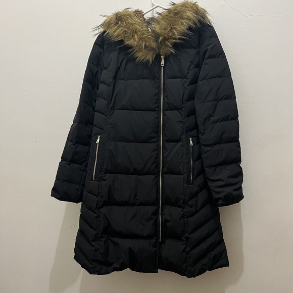 Cole Haan Signature Women's Long Down Coat; Black; Gold Zipper, Size lar… - Picture 2 of 11